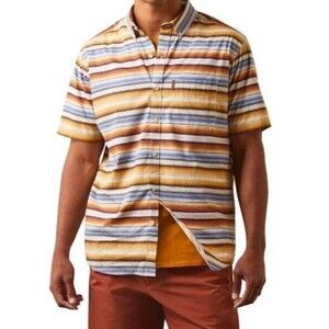 Ariat Men's XXL 2XL Short Sleeve Sunset Stretch Golden Serape Button Down Shirt